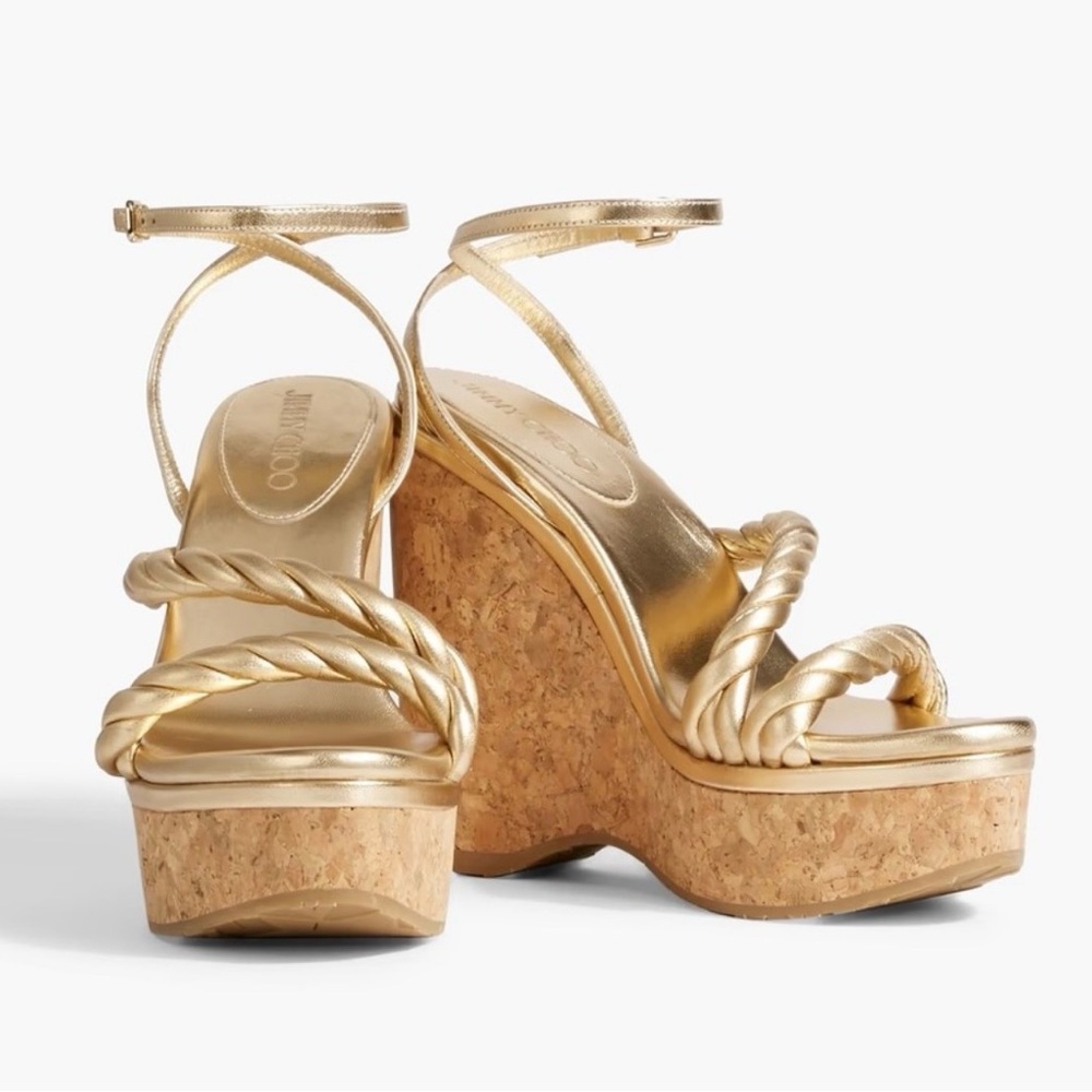 Jimmy Choo Metallic Gold Wedges